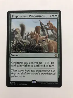Preposterous Proportions MTG Magic the Gathering Card NM Near Mint FDN - Image 1