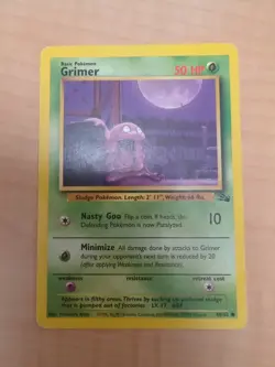 Pokemon TCG Grimer Fossil, Unlimited Common Card 48/62 - Image 1
