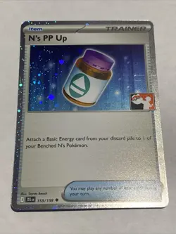 Pokemon N's PP Up 153/159 Prize Pack Series Cards Cosmo Holo Pack Fresh - NM - Image 1