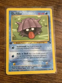 Pokemon TCG Shellder Fossil, 1st Edition Common Card 54/62 - Image 1