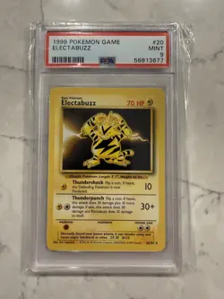 PSA 9 MINT 1999 POKEMON BASE SET ELECTABUZZ CARD 20/102 - Image 1