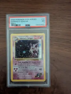 2000 Pokemon Gym Heroes Sabrina's Gengar Holo Card 14/132 PSA 7 - Image 1