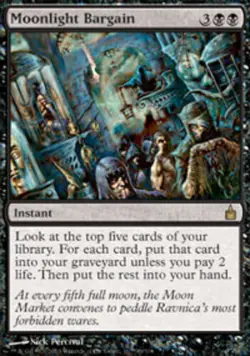 MTG Moonlight Bargain - Foil, Heavy Play, English Ravnica: City of Guilds - Image 1