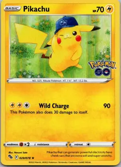 Pikachu (28) Holo Rare Pokemon GO 028/078 NM - Image 1