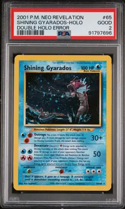 2001 Pokemon Neo Revelation Shining Gyarados Double Holo #65 PSA 2 - ORB + SWIRL - Image 1