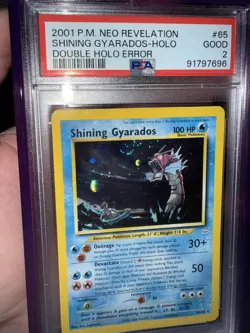 2001 Pokemon Neo Revelation Shining Gyarados Double Holo #65 PSA 2 - ORB + SWIRL - Image 2