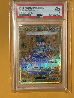 2024 PSA 9 Terapagos ex Hyper Rare #173 SCR EN Pokemon TCG Mint Gold Holo - Image 2