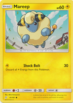 4x Mareep 41/181 SM Team Up Pokemon TCG Common [Playset] - Image 1