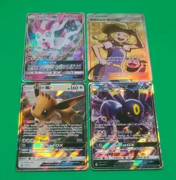 Pokemon NM Alternate Full Art GX's Lot Of 4 Umbreon, Sylveon, Eevee, Breeder - Image 3