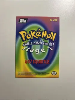 Topps Pokemon Squirtle #07 HOLO E7/12 1999 The First Movie Black Logo NM/LP - Image 3