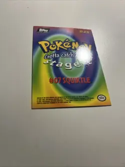 Topps Pokemon Squirtle #07 HOLO E7/12 1999 The First Movie Black Logo NM/LP - Image 4