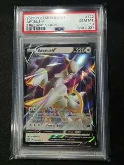 2022 Pokemon SWSH Brilliant Stars #122 Arceus v PSA 10 - Image 1