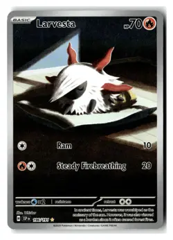 Larvesta Illustration Rare Fire Holo SV08: Surging Sparks #196/191 [NM] Pokemon - Image 1