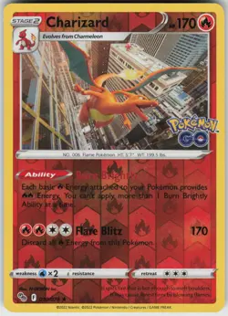 PO-04 Reverse Holo Charizard 010/078 Holo Rare Pokemon GO - Image 1