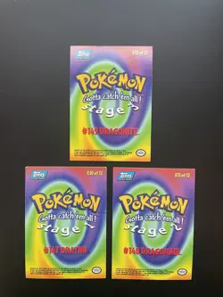Topps Pokemon Dratini Dragonair Dragonite E10 E11 E12 Non Holo HP - Image 2