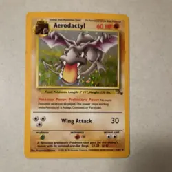 Pokemon Aerodactyl 1/62 Fossil Holo Rare Unlimited 60 HP 1999 English - Image 1