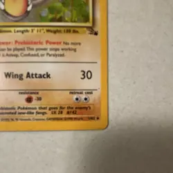 Pokemon Aerodactyl 1/62 Fossil Holo Rare Unlimited 60 HP 1999 English - Image 2