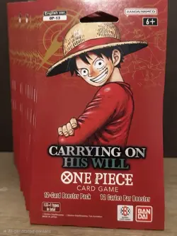 One Piece OP-13 Carrying on His Will Sleeved Booster Packs (LOT Of 5) - Image 1