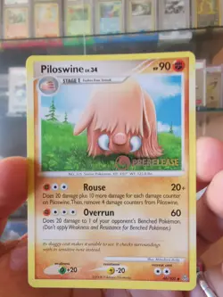 Pokemon Card 2008 PILOSWINE Rare PRERELEASE Stamped Promo 46/100 DP Stormfront - Image 1