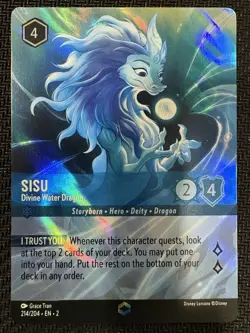 TCG Rise of the Floodborn Enchanted Sisu - Divine Water Dragon #214 Foil - Image 1