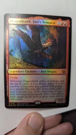 1x Dragonhawk Fate’s Tempest FOIL NM Mythic - BLB Magic MTG x1 - Image 1