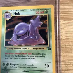 Muk 13/62 Fossil Set Rare Holofoil Vintage 1999 Pokemon TCG Card - Image 3
