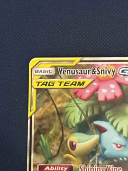 Pokemon TCG Venusaur & Snivy GX SM229 Alternative Art Tag Team Promo Card - Image 2