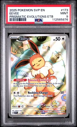 2025 POKEMON SVP EN-SV BLACK STAR PROMO #173 EEVEE PSA 9 - Image 1