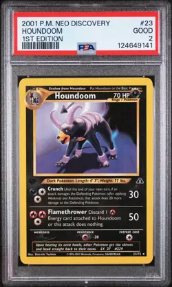 2001 POKEMON NEO DISCOVERY 1ST ED #23 HOUNDOOM PSA 2 - Image 1