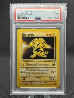 PSA 9 !! ELECTABUZZ 24/130 2000 Pokemon TCG "Base Set 2" - Image 1