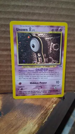 Pokemon TCG Unown [A] Neo Discovery 14/75 Holo Unlimited Holo Rare Vintage LP - Image 1