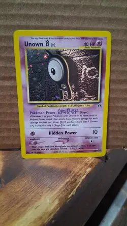 Pokemon TCG Unown [A] Neo Discovery 14/75 Holo Unlimited Holo Rare Vintage LP - Image 3
