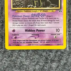 Vintage Pokemon Neo Discovery Unown [A] 33/75 Rare NM/Mint Non-holo Regular - Image 4