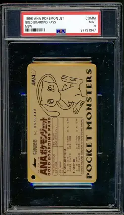 PSA 9 Mew Gold Boarding Pass Japanese ANA Promo No 2 Pokemon LOW POP - Image 1