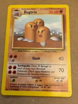 Dugtrio 019/102 Base Set Unlimited Regular Pokemon Card NM - Image 1