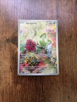 Pokemon TCG Sprigatito Card Paldea Evolved Special Illustration 196/193 - Image 1