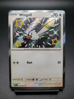 Pokemon TCG Wingull Scarlet & Violet Paldean Fates Holo Shiny Rare Card 203/091 - Image 1