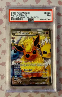 Flareon EX RC28/RC32 Pokemon TCG XY 2016 Generations Radiant Collection PSA 7 NM - Image 1