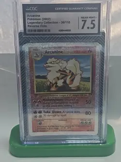 CGC 7.5 Arcanine Reverse Holo Legendary Collection 2002 Pokemon Card #36 - Image 1