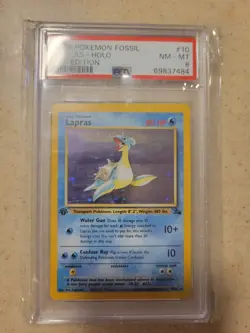 1999 Pokemon 1st Edition Lapras Holo PSA 8 - Image 1