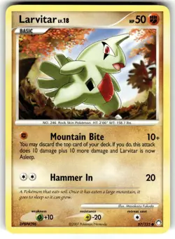 Larvitar - Mysterious Treasures 87/123 Pokemon Card NM - Image 1