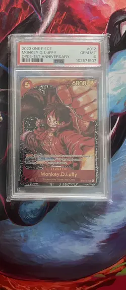 One Piece Monkey D Luffy 1st Anniversary Alternate Art St01-012 Psa 10 - Image 1