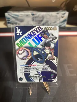 One Piece x LA Dodgers Monkey D Luffy Collaboration Leader Card - Image 1
