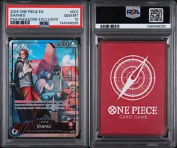 2025 ONE PIECE PROMOS PSA MAGAZINE EXCLUSIVE #001 SHANKS PSA 10 - Image 3