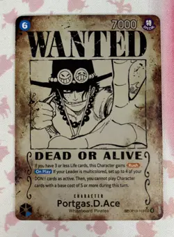 One Piece TCG Portgas. D. Ace Wanted Poster OP13-119 ERROR MINT - Image 1