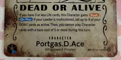 One Piece TCG Portgas. D. Ace Wanted Poster OP13-119 ERROR MINT - Image 2
