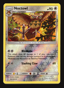 Pokemon TCG Noctowl Reverse Holo Unified Minds Sun & Moon SM 166 NM-VLP Card - Image 1