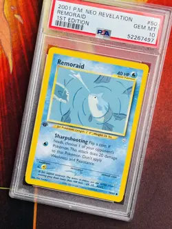 2001 Neo Revelation Remoraid 1st Edition #50 Gem Mint PSA 10 Pokemon Card - Image 1