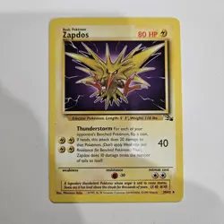 Pokemon TCG Zapdos Card 30/62 Fossil Vintage Regular Rare !GREAT SHAPE! - Image 1