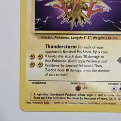 Pokemon TCG Zapdos Card 30/62 Fossil Vintage Regular Rare !GREAT SHAPE! - Image 5